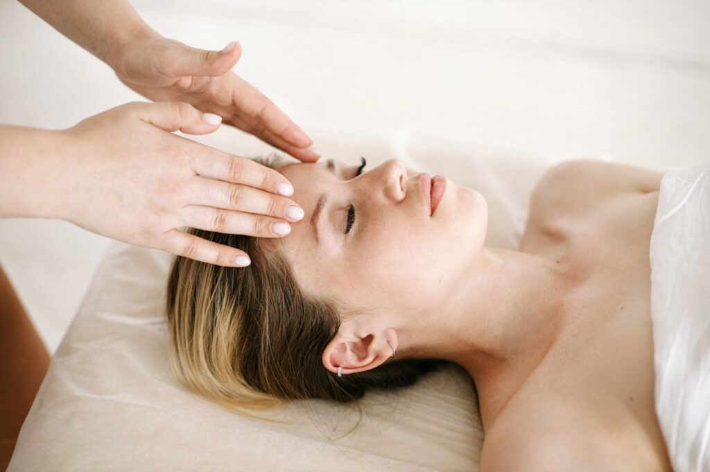 Woman Having a Face Massage