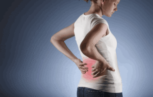The image about women suffering from back pain.